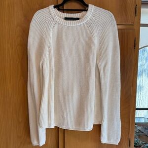 Like-new Jenni Kayne Cream Crew Neck Fisherman Sweater. Size Medium.